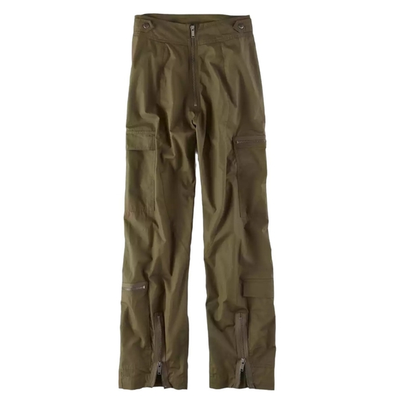 American Eagle AE Studio Baggy Y2K Wide Leg Cargo Pants in Olive Green Size S - Picture 2 of 6